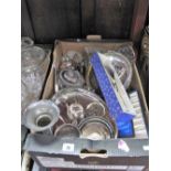 WITHDRAWN A Mixed Lot of Assorted Plated Ware, including trays, vase, teapot, fish