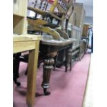 A XIX Century Oak Table, with rounded ends to rectangular top, on fluted and reeded legs.