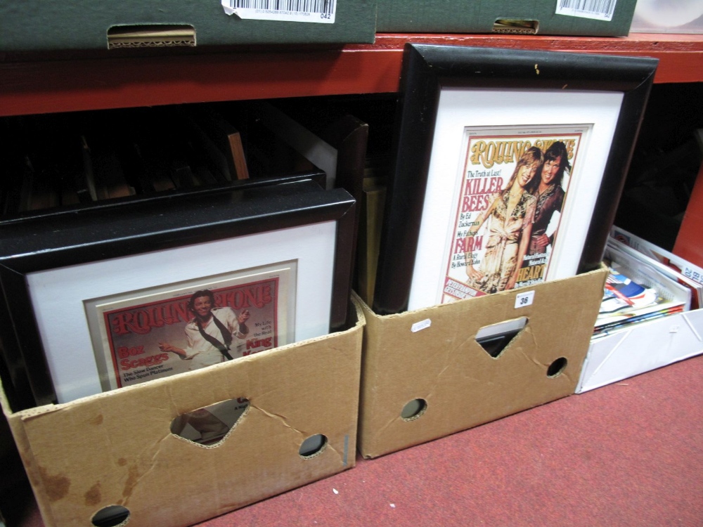 A Quantity of Framed LP Covers, facsimile, Rolling Stone magazine front covers, loose frames, etc