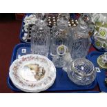 Royal Doulton and Other Crystal Decanters and Stoppers, rose bowl, Stuart atomiser and four Royal