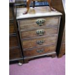 A XIX Century Mahogany and Oak Chest of Four Drawers, on bracket feet, 56cm wide.