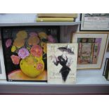 A Still Life Print of Flowers, in a vase, together with two other prints. (3)