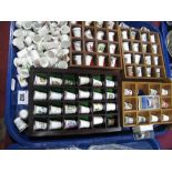 A Collection of China and Other Thimbles, including commemorative, advertising, Royal Worcester