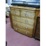 A XIX Century Mahogany Chest of Drawers, with two short and three long drawers, all with glass