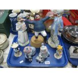 Two Lladro Clown Models, bases impressed S278 and S277, two Bing & Grondahl teddy bears, Victoria