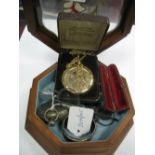 A Continental Cased Openface Pocketwatch, (damages), within engine turned case, stamped "0,875";