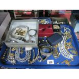 Assorted Costume Jewellery, including expanding bangles, beads, bracelets, dress rings, Givenchy