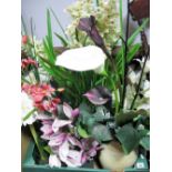 One Box of Dried Flowers, in vase, jug, plant pot:- One Box