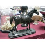 After P.J. Mene Bronze Effect Figure of a Stallion, on oval base, 30.5cm high.