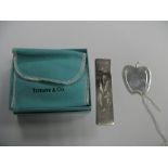 Tiffany & Co; A Novelty Apple Bookmark, stamped "Tiffany & Co. 925", in original box; together