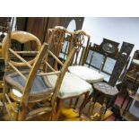 Two Pairs of Early XX Century Chairs, and carved prayer chair. (5)
