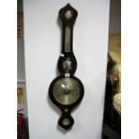 XIX Century Mahogany Onion Top Five Dial Barometer, with hydrometer, temperature, butlers mirror,