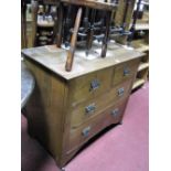 A Late XIX Century Oak Chest of Two Short and Two Long Drawers, having period oxidised handles.