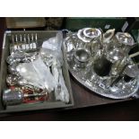 A Mixed Lot of Assorted Plated Ware, including matching tea and coffee pot, further coffee pot,