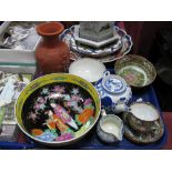 A Japanese Bowl, of circular form painted in multicoloured enamel, with figures in a garden,