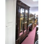 An Early XX Century Mahogany Part Bedroom Suite, comprising wardrobe with twin mirror doors over a