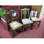 Three XIX Century Country Farmhouse Chairs.