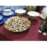 A Royal Crown Derby Imari Pattern Bowl, 1128, two Spode bowls similar, 1823, (one damaged).