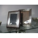 A Modern Hallmarked Silver Mounted Photograph Frame, on brown plastic easel back, overall height