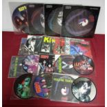 Kiss Interest - A good collection of Twelve 7"" and 12"" picture discs/limited edition coloured