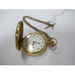 An Antique Style Half Hunter Pocketwatch, the dial signed "Leda"; together with a curb link Albert