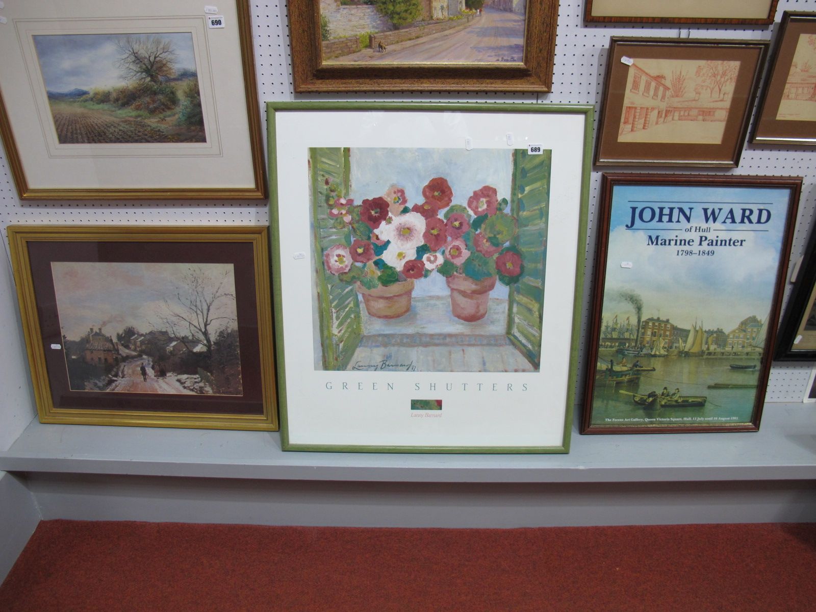 John Ward of Hull, Ferens Art Gallery Poster, 58.5 x 40.5cm, Lanny Barnard 'Green Shutters' print,