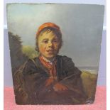 CONTINENTAL SCHOOL (XIX Century) Study of a Fisher Boy wearing a Red Cap, oil on panel, 29.5 x