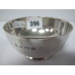 A Hallmarked Silver Bowl, of plain design, 8.7cm diameter, crested.