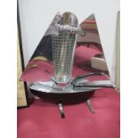 A Mid XX Century Art Deco Chrome Heater, shaped as a yacht, 49cm high.