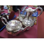 A Matching William Gallimore & Co (Sheffield), plated teapot and coffee pot, each with leaf capped