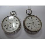 J. W. Benson London; A Hallmarked Silver Cased Openface Pocketwatch, the signed dial with Roman