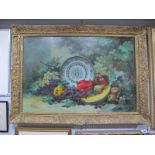 Foco Todice? Still Life Study of a Plate Amongst Fruit, oil on canvas, circa mid XX Century, 59.5