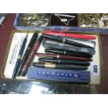 A Vintage Parker Fountain Pen, with "14K" nib, Waterman 300, Parker Slimfold, Onoto The Pin,