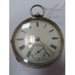 A Hallmarked Silver Cased Openface Pocketwatch, the dial with Roman numerals and seconds