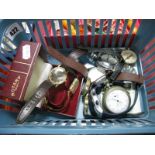 Croydon's Patent Lever Openface Stepwatch, a compass and assorted gent's wristwatches:- One Box