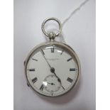 A Alexander & Son London; A Hallmarked Silver Cased Openface Pocketwatch, the signed dial with Roman