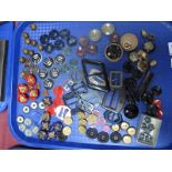 A Quantity of Buttons, including ceramic, anchor and buckles:- One Tray