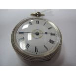 A Hallmarked Silver Cased Ladies Fob Watch, the dial with black Roman numerals, within foliate