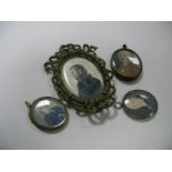 Oval Shaped XIX Century Style Minatures of Gentlemen, all unsigned.