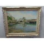 F. G. Trott, Oil on Canvas, "Megavissey Harbour", 49.5 x 59.5cm, signed lower right, details verso.