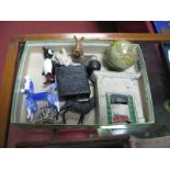 Metal Made In England Dolls House Fireplace, mini glass animals, novelty globe pencil sharpener,