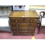 An Oak Chest of Drawers, of low proportions fitted with two short and three long drawers, bracket