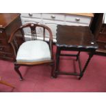 A 1920's Mahogany Tub Chair, with pierced back splat's on cabriole legs; an oak barley twist