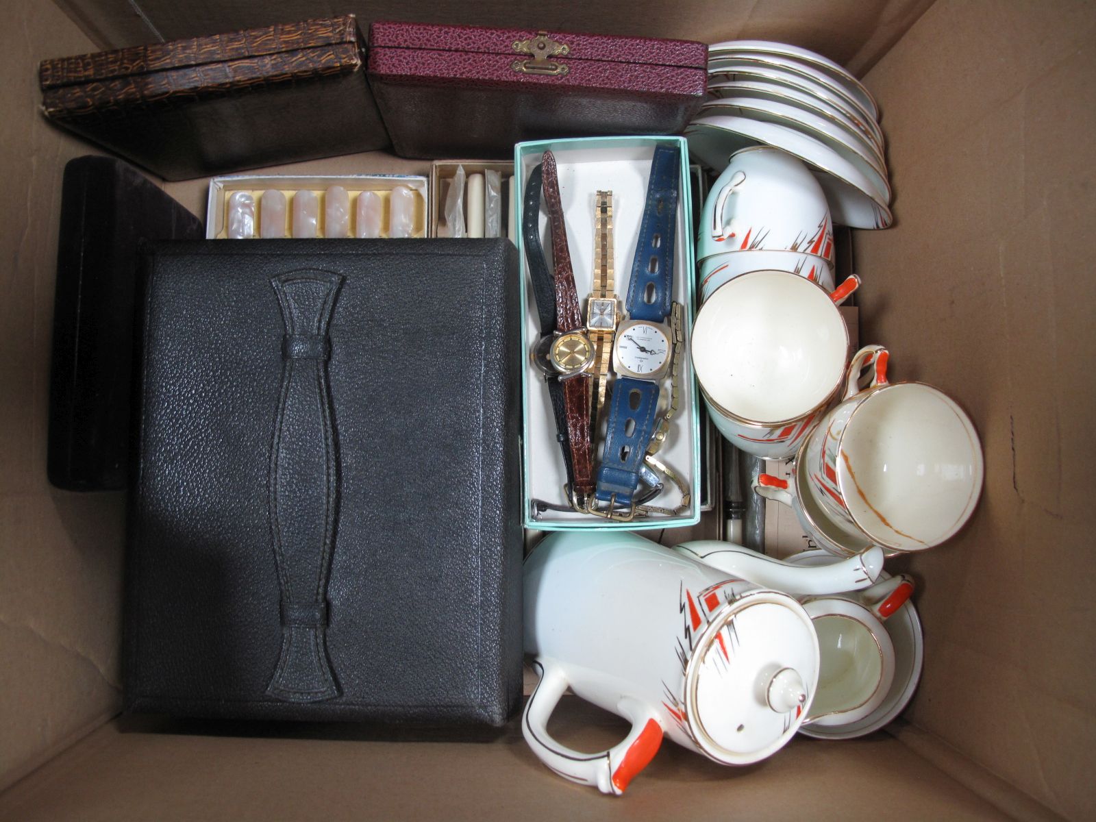 Wostenholm and Pinder Cutlery, travelling set, wristwatches, Salisbury coffee set.