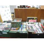 A Quantity of DVD's, CD's (many modern titles noted) LP's, 45RPM's, etc:- Three Boxes