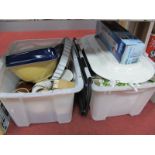 Mixing Bowls, Braun Minipimer, (untested, sold for parts only), plates, etc:- Two Boxes