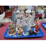 Five Hummel Figures, Nao and five others:- One Tray