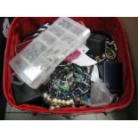 A Mixed Lot of Assorted Costume Jewellery, including beads, earrings, etc; contained in a vintage