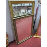 A Gilt Framed Rectangular Wall Mirror, 52 x 110cm, and a further wall mirror. (2)