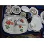 Wedgwood, Aynsley, Royal Albert Trinkets, 1950's hors d'oeuvre's, etc:- One Tray